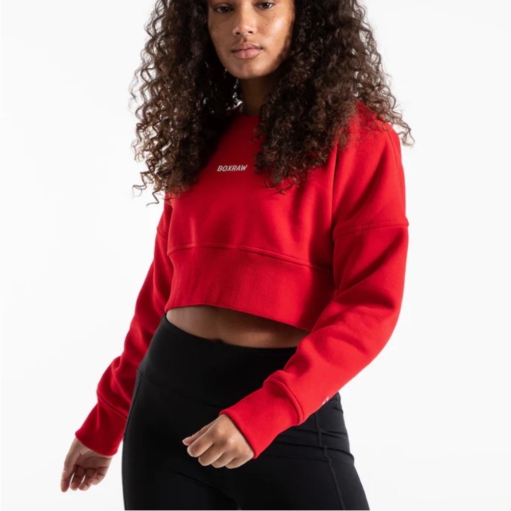 SOLDD‼️‼️‼️‼️‼️Boxy Red Cropped Sweatshirt by BOXRAwW